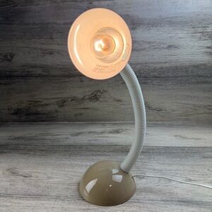 Vintage Underwriters Laboratories Table Lamp Adjustable Goose Neck Beige